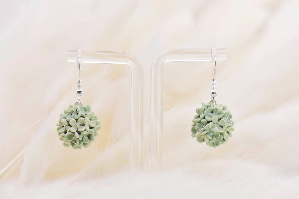 繡球花配純銀鉤