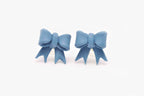Bow Stud Earrings - Dusty Blue